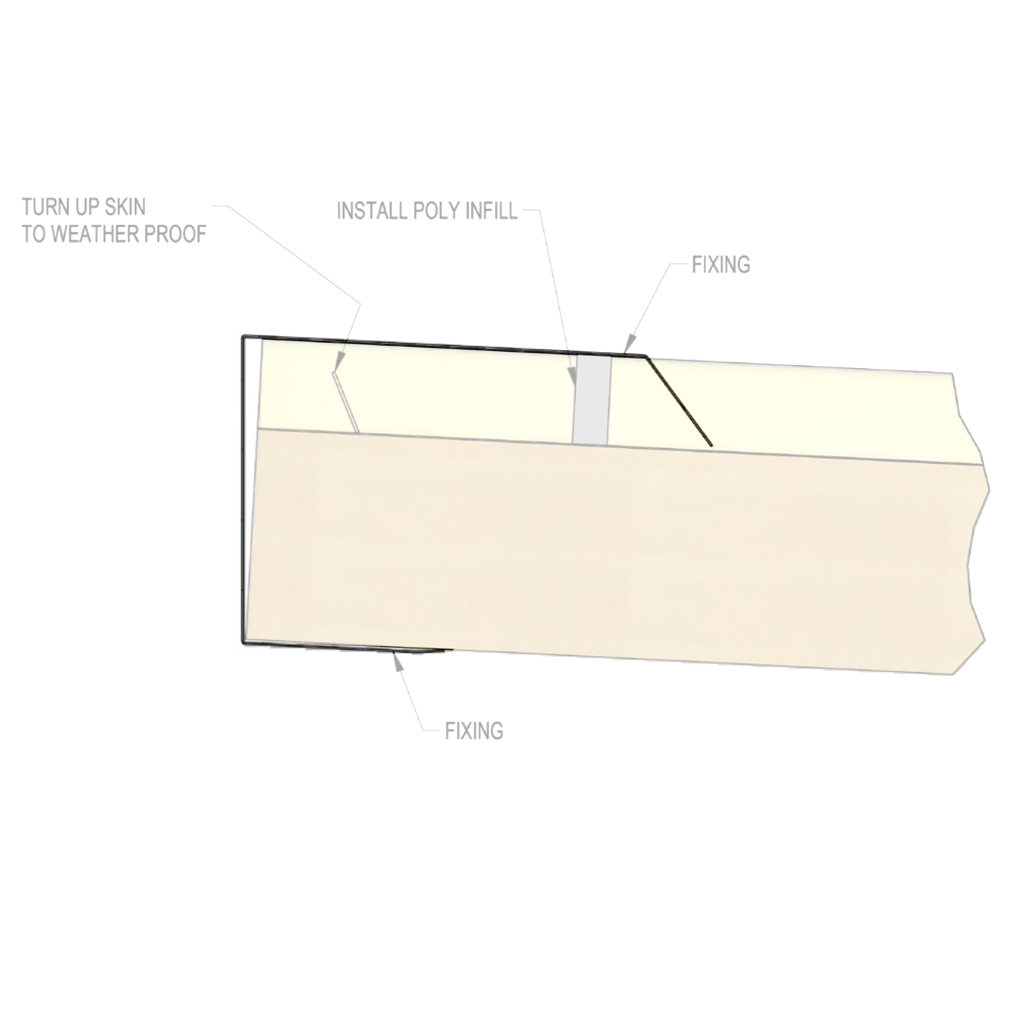Top Cap Flashing (Rear Barge)