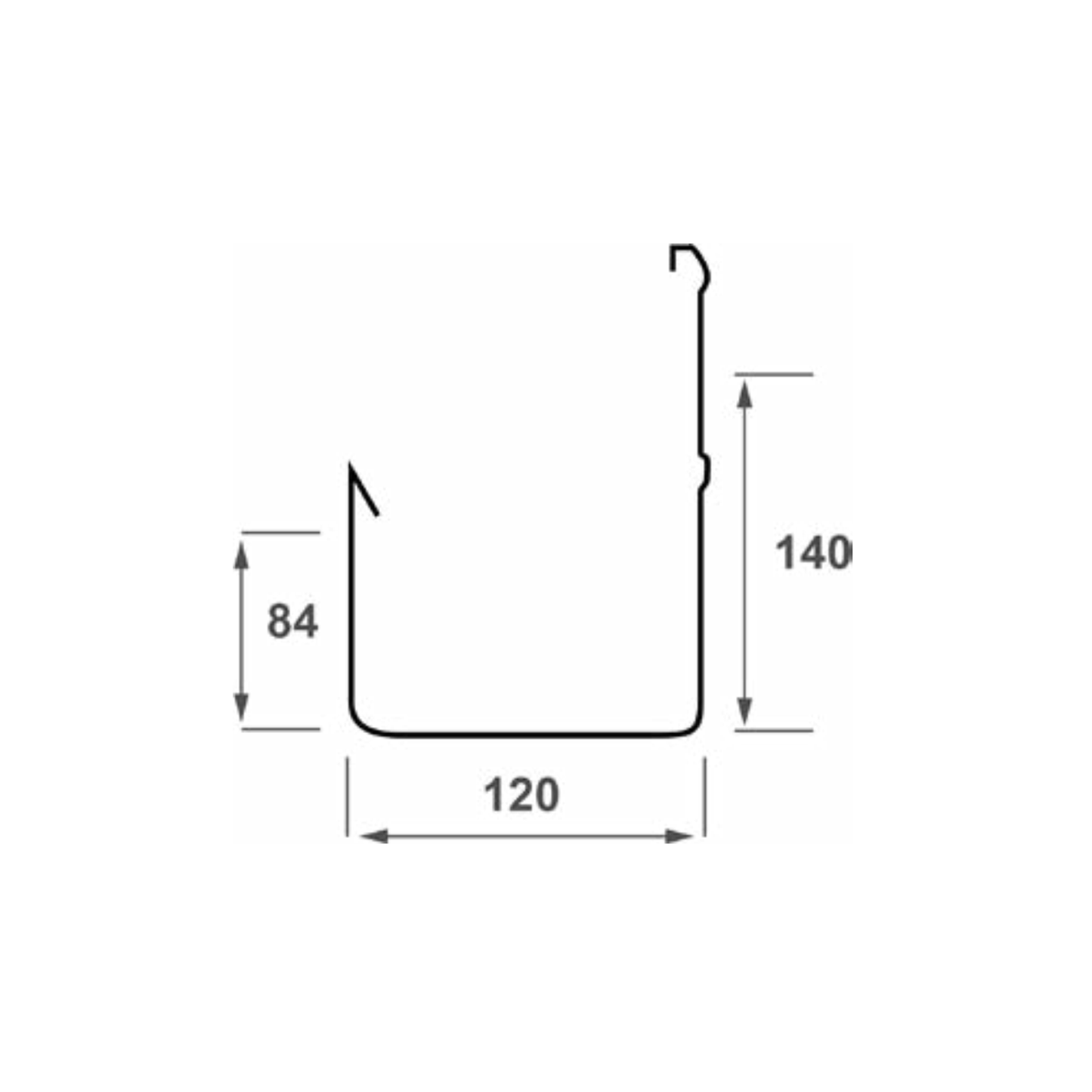 Square Gutter Steel Deep Profile High Capacity Roof Drainage